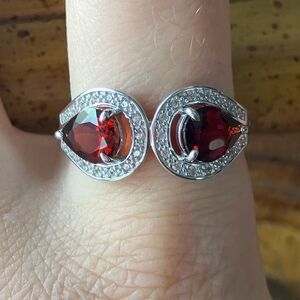 Red Labradorite Sterling Silver Ring Size 10